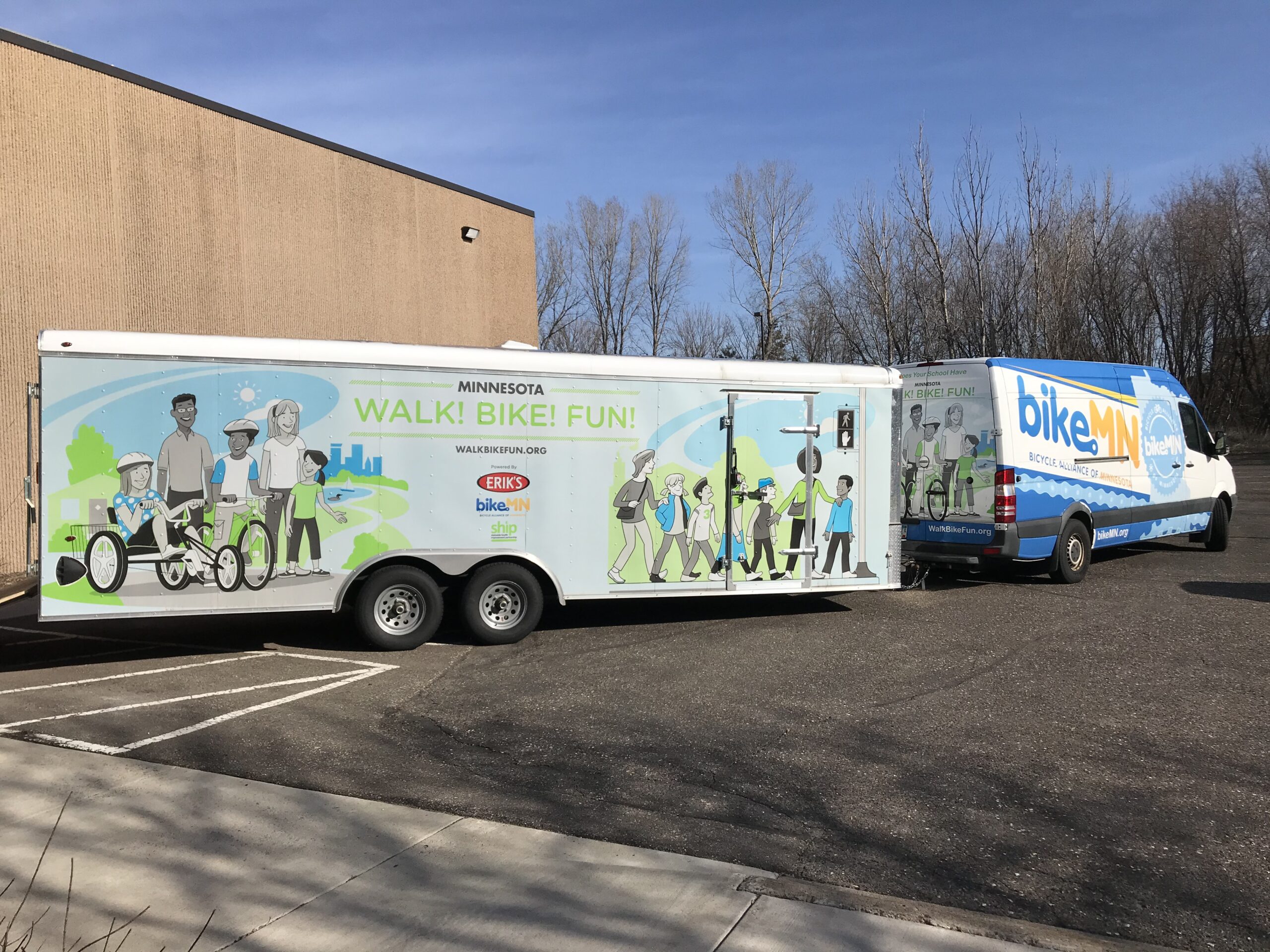 The BikeMN van and trailer in all of its glory!