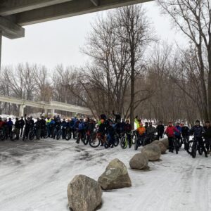 Lots of People on Fat Bikes at MN River Bottoms