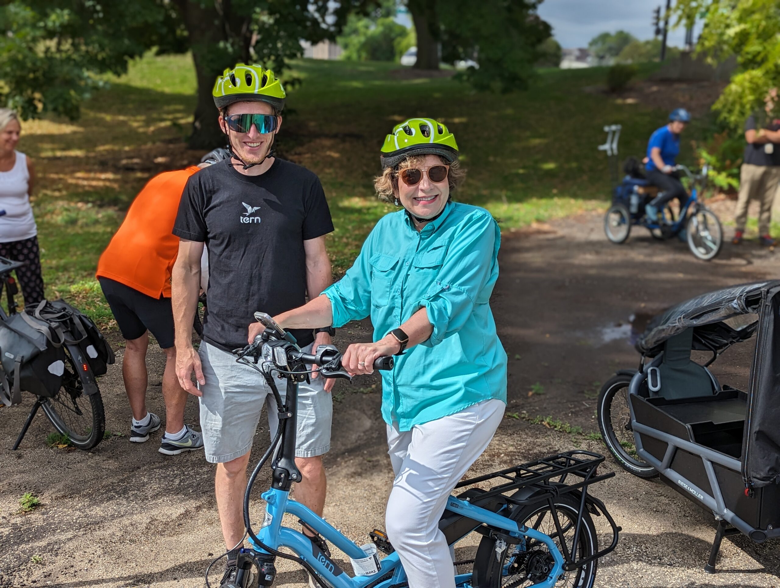 image of a woman on an electric assist bicycle